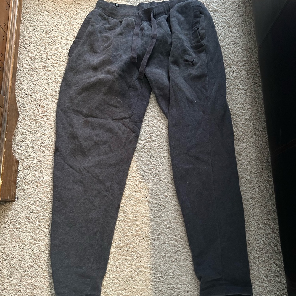 Puma Black Sweatpants with Tapered Legs